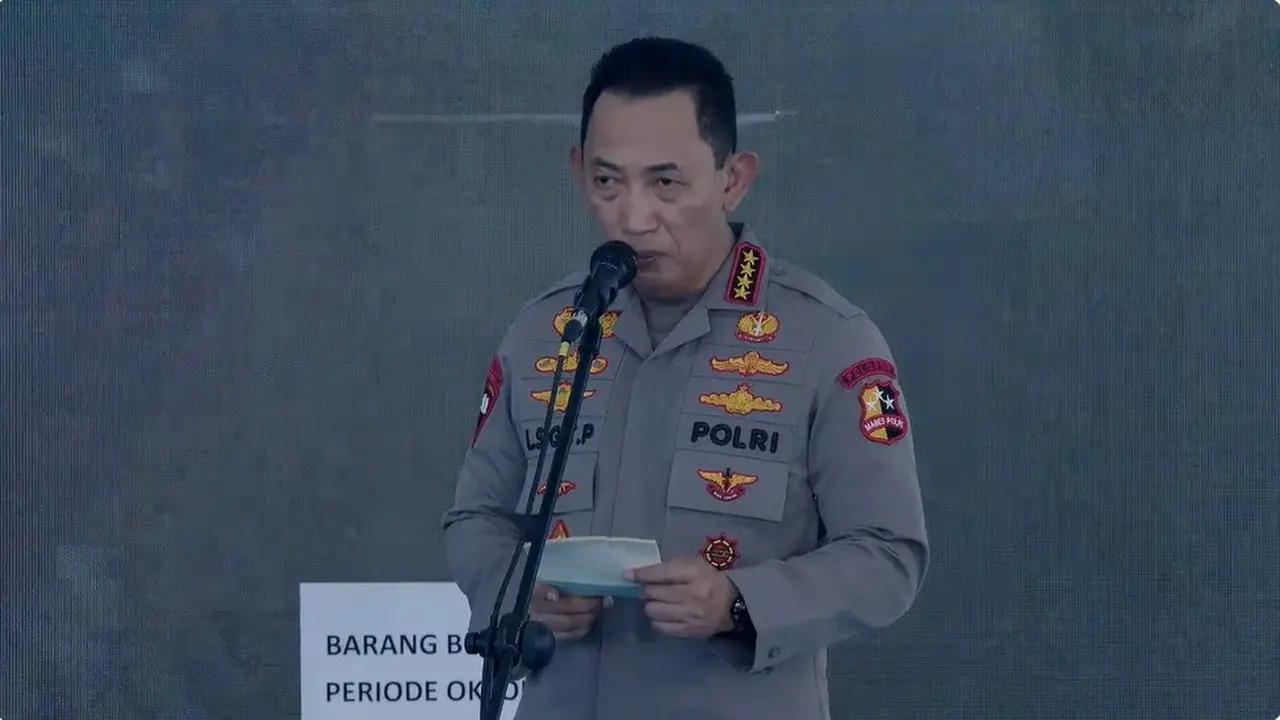 Kapolri Jenderal Listyo Sigit Prabowo di Lapangan Bhayangkara Polri, Jakarta Selatan, Rabu (29/10/2025).