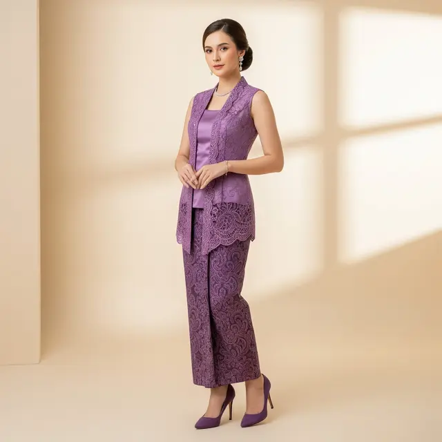 Model Kebaya Soft Ungu Terbaru 2026