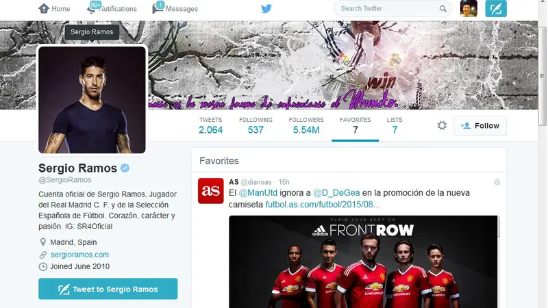 Sergio Ramos Twitter