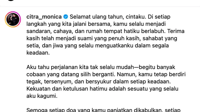 Unggahan Ifan Seventeen. (Foto: Dok. Instagram @citra_monica)