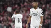 Pemain Real Madrid, Kylian Mbappe saat laga lanjutan Liga Spanyol 2024/2025 melawan Athletic Bilbao di San Mames Stadium, Bilbao, Spanyol, Kamis (05/12/2024) dini hari WIB. (AFP/Ander Gillenea)