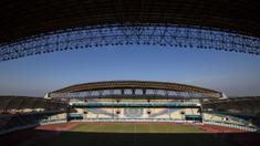 Suasana dari Stadion Wibawa Mukti di Cikarang, Jawa Barat, Senin (10/9/2018). Stadion dengan kapasitas 28.778 ini mulai digunakan sejak tahun 2014 lalu. (Bola.com/Vitalis Trisna)