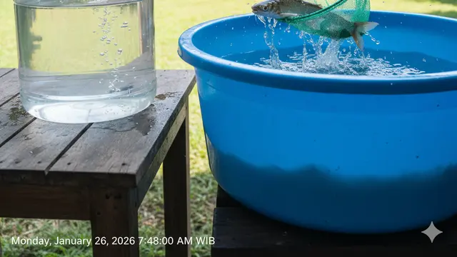 Ternak Ikan Patin di Galon. AI