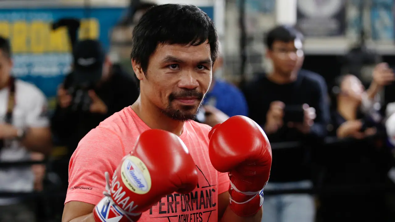 Latihan Santai Manny Pacquiao Jelang Hadapi Adrien Broner