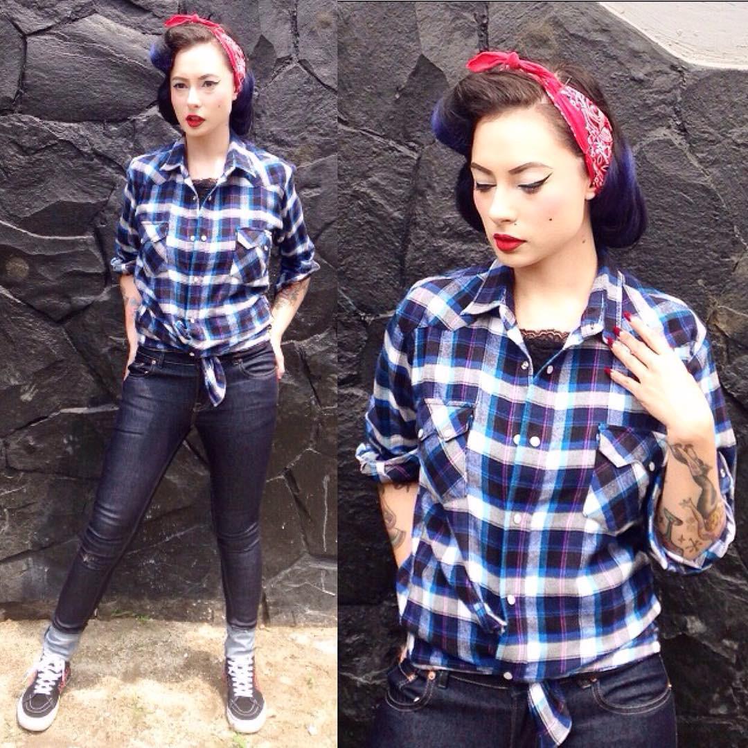 7 Tampilan Claudia Adinda Terlihat Nyentrik Bergaya Retro