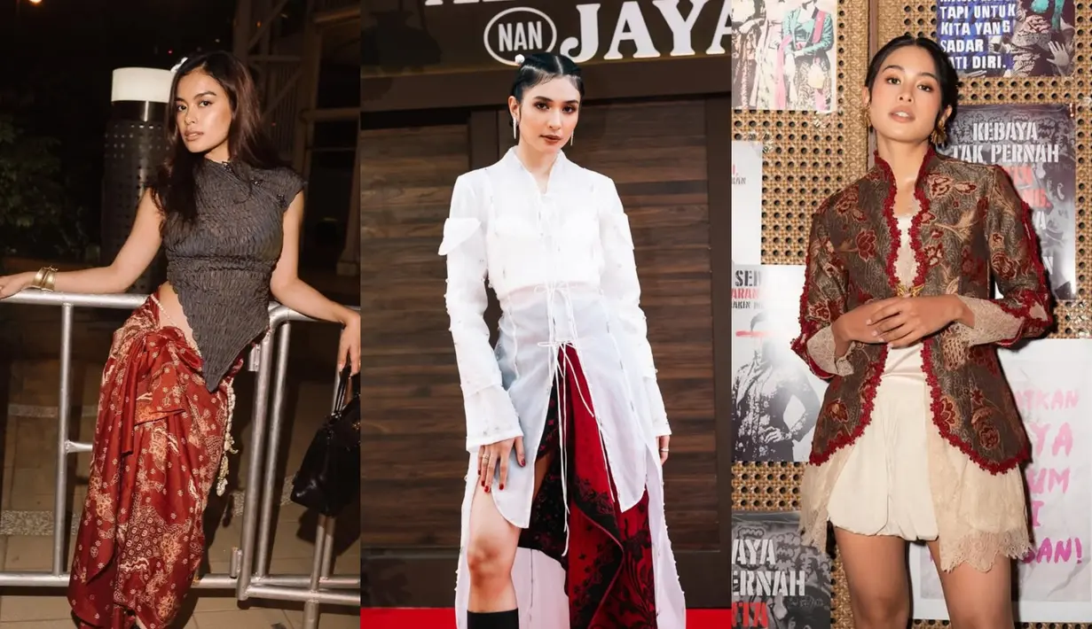 Batik tak hanya dapat dikenakan untuk tampilan yang anggun. Dengan paduan boots, batik jadi terlihat lebih edgy, seperti Eva Celia, Mikha Tambayong, hingga Maudy Ayunda [@evacelia @miktambayong @maudyayunda]