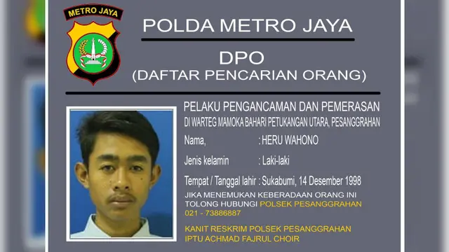 DPO kasus perampokan warteg