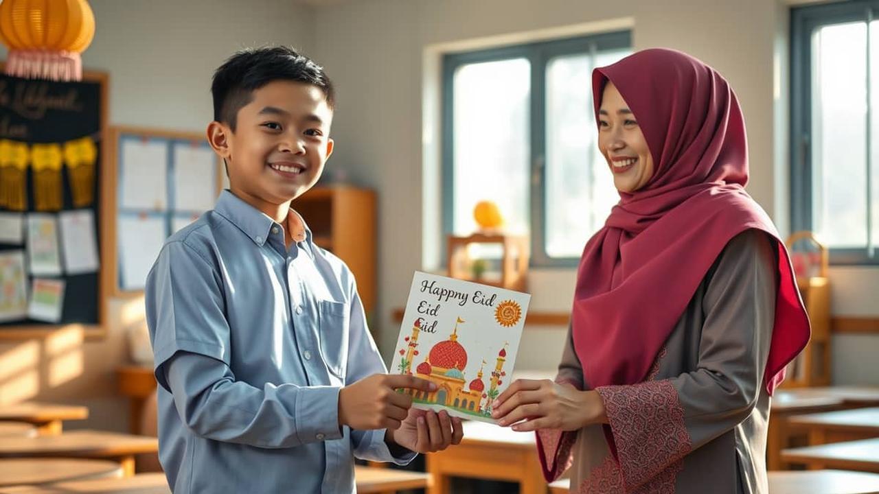 kartu ucapan lebaran untuk guru