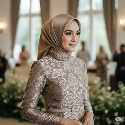 dress brokat modern hijab Jual dress brukat muslim modern FIDELLA DRESS BROKAT TULLE MEWAH OOTD  KONDANGAN TANPA HIJAB