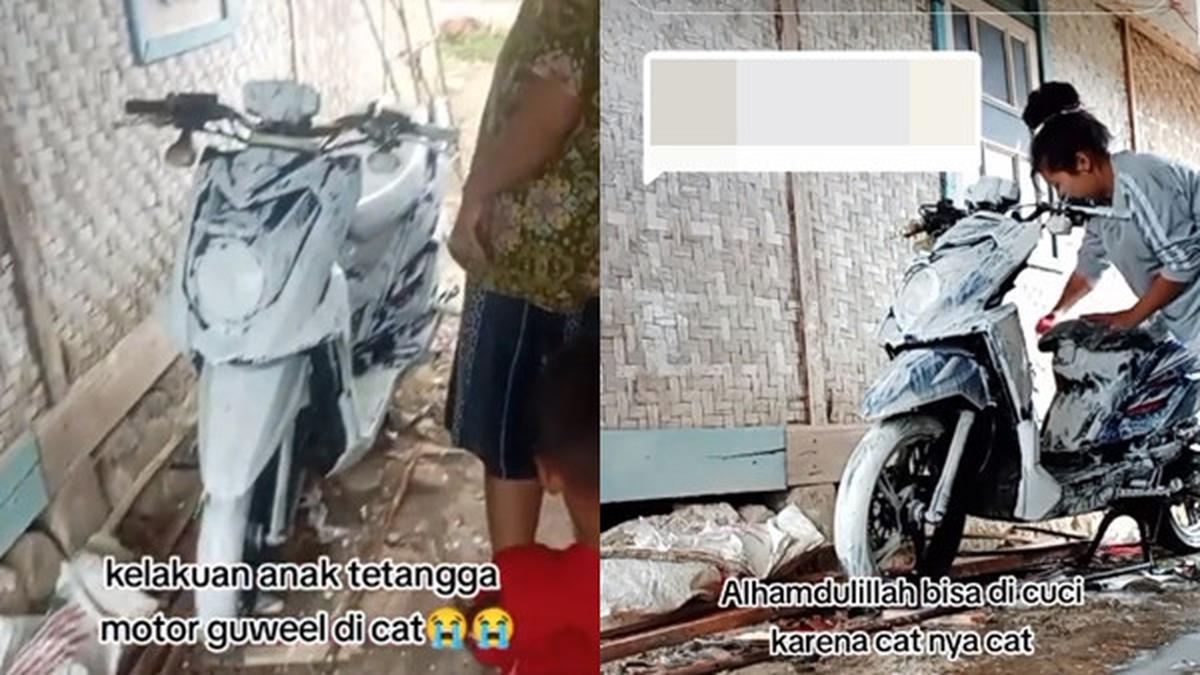 Nangis! Kelakuan Anak Tetangga Iseng Banget, Bodi Motor Dicat Jadi Serba  Putih - Motor Otosia.com
