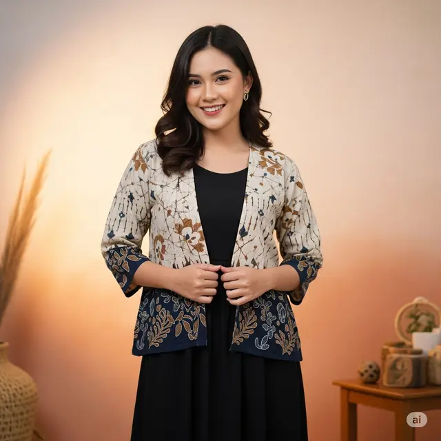 Cardigan Batik Open Front