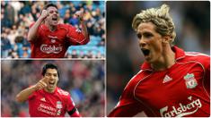 Liverpool tercatat sebagai salah satu tim yang subur dalam mencetak gol di kompetisi Premier League. Pemain depan mereka yang haus gol menjadi ancaman bagi musuh-musuhnya. Berikut para bomber andal Liverpool di pentas Premier League. (kolase foto AFP)