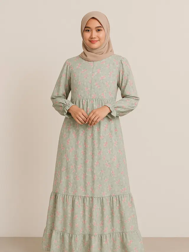 Gamis Motif Floral Warna Pastel Terbaru (Foto: ChatGPT)