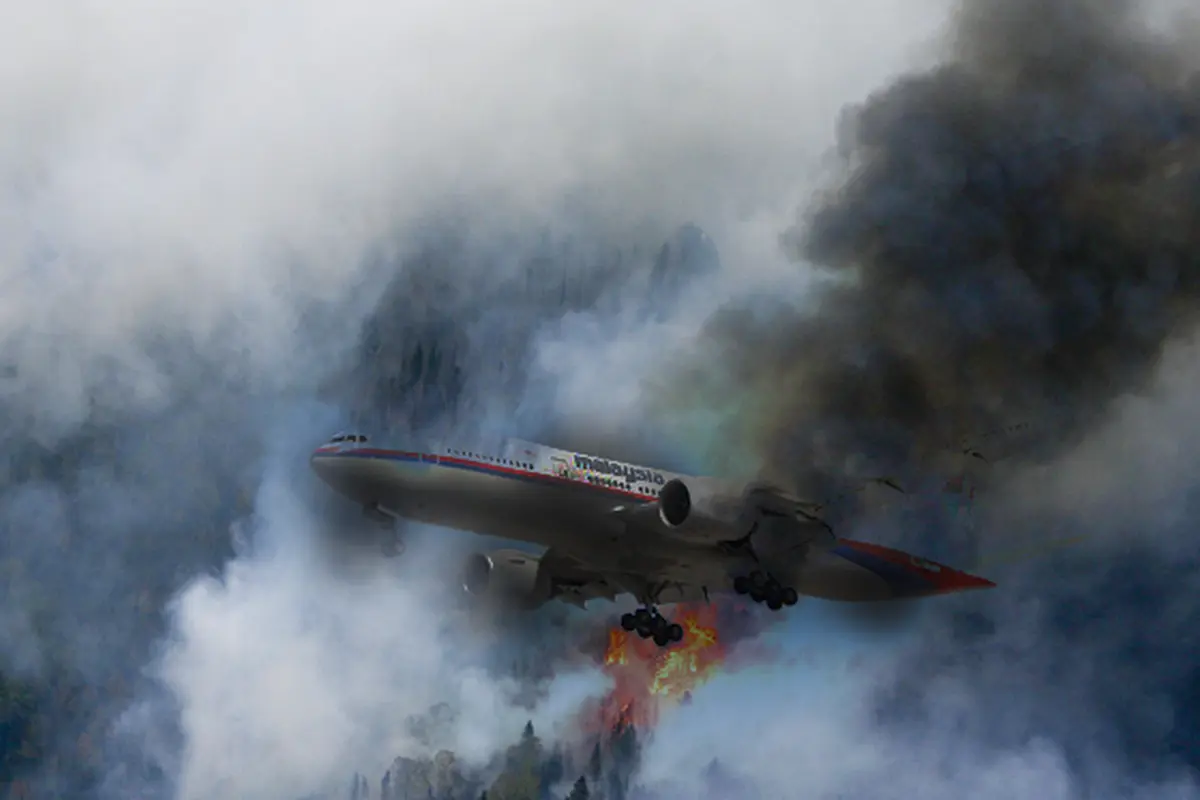 Ilustrasi MH17 terbakar (2)