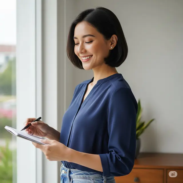 Model Rambut Oval Pendek. Foto: Gemini
