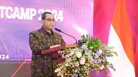 Kepala Eksekutif Pengawas Inovasi Teknologi Sektor Keuangan, Aset Keuangan Digital, dan Aset Kripto (IAKD) OJK Hasan Fawzi meluncurkan Pedoman Keamanan Siber di Jakarta,Selasa (9/7/2024). (Dok OJK)