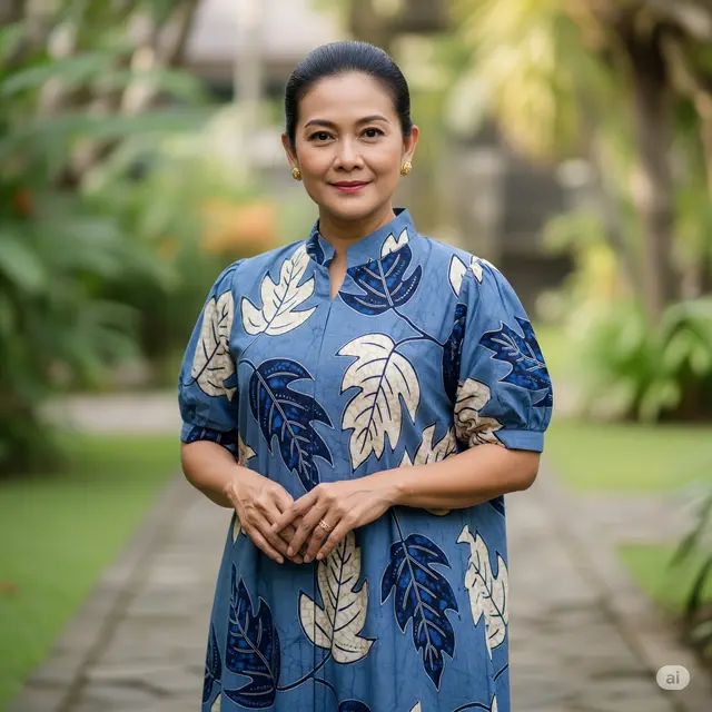 Dress Batik Longgar Loose Fit Usia 50 Feminin Nyaman