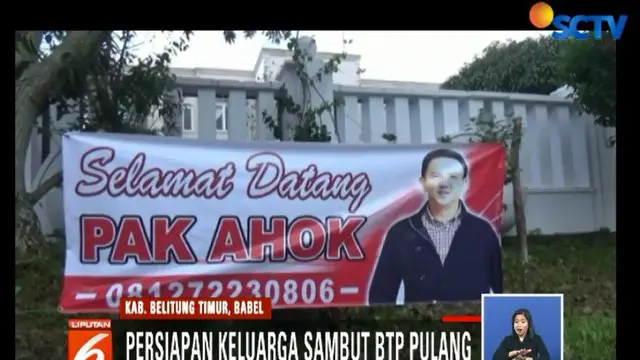 Suasana rumah memang sepi, namun di halaman ada sejumlah ucapan selamat datang bagi BTP.