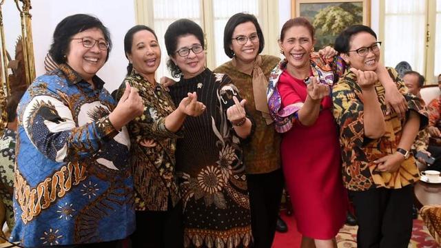 Susi Pudjiastuti, Nila F Moeloek, Rini Soemarno, Retno Marsudi, Sri Mulyani