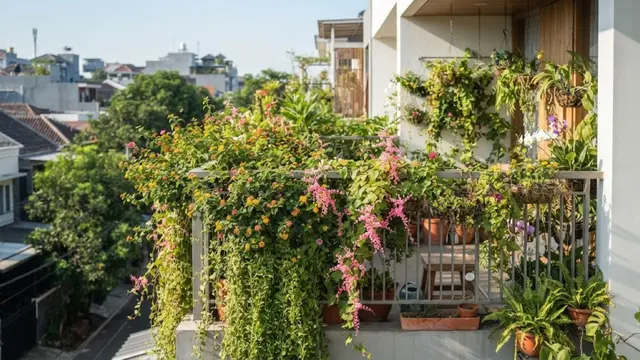 Inspirasi Pagar Balkon untuk Tanaman Gantung