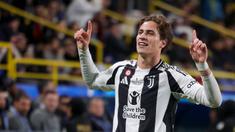 Pemain Juventus, Kenan Yildiz melakukan selebrasi setelah mencetak gol ke gawang AC Milan pada laga semifinal Piala Super Italia 2025 yang berlangsung di Al-Awwal Park, Riyadh, Arab Saudi, Sabtu (04/01/2024) dini hari WIB. (AFP/Fayez Nureldine)