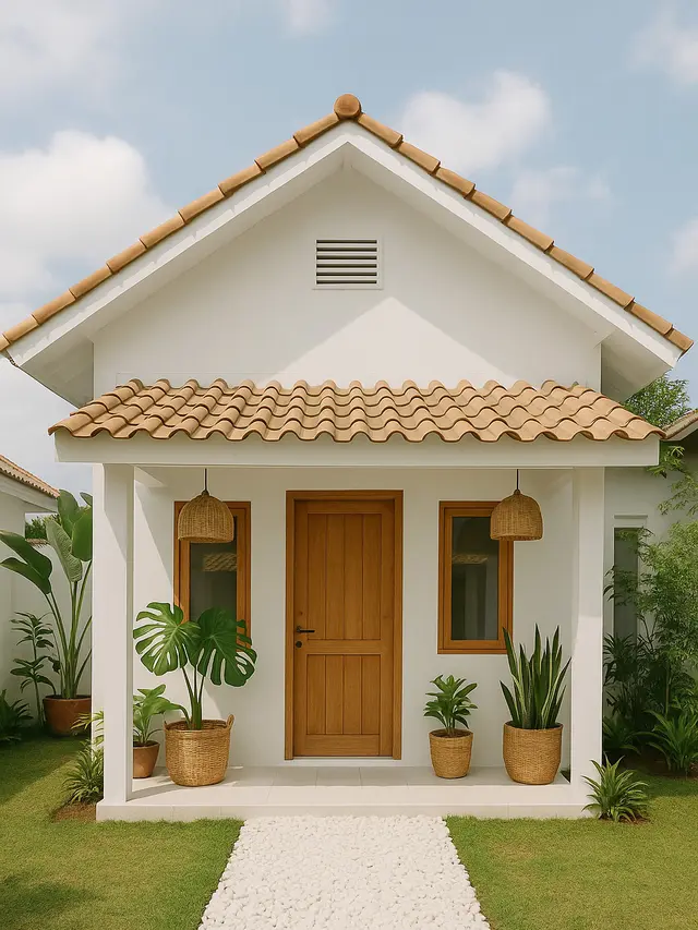 Inspirasi Rumah Kampung Modern dengan Jalur Batu