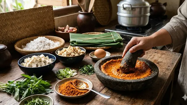 Cara Buat Bumbu Botok Tahu Tempe (Foto: Gemini AI)