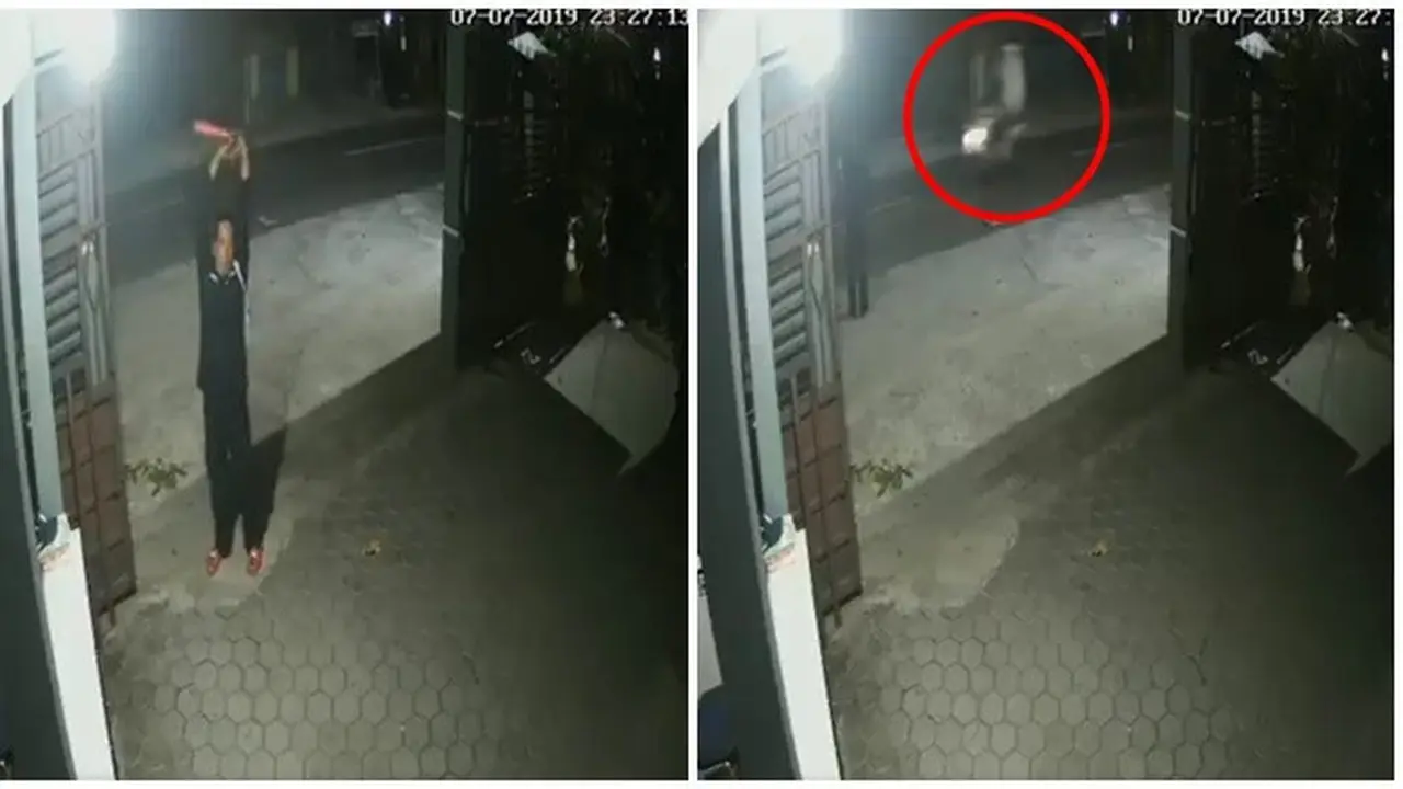 Pocong Tertangkap CCTV Bonceng Pemotor Ini Bikin Merinding