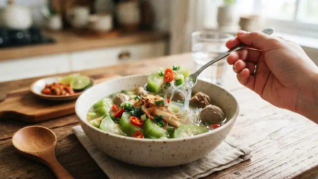 Resep Sup Oyong Wortel Bakso