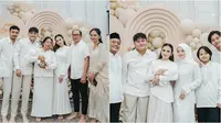 Potret keluarga Mahalini dan Rizky Febian di akikah baby Selina. (sumber: Instagram/nindypricilia/putridelinaa)