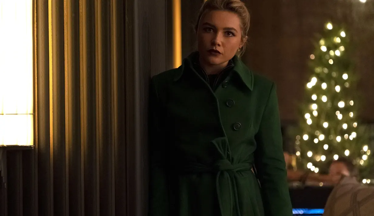 Florence Pugh sebagai Yelena Belova adik Black Widow dalam serial Hawkeye. (Marvel Studios/Disney+)