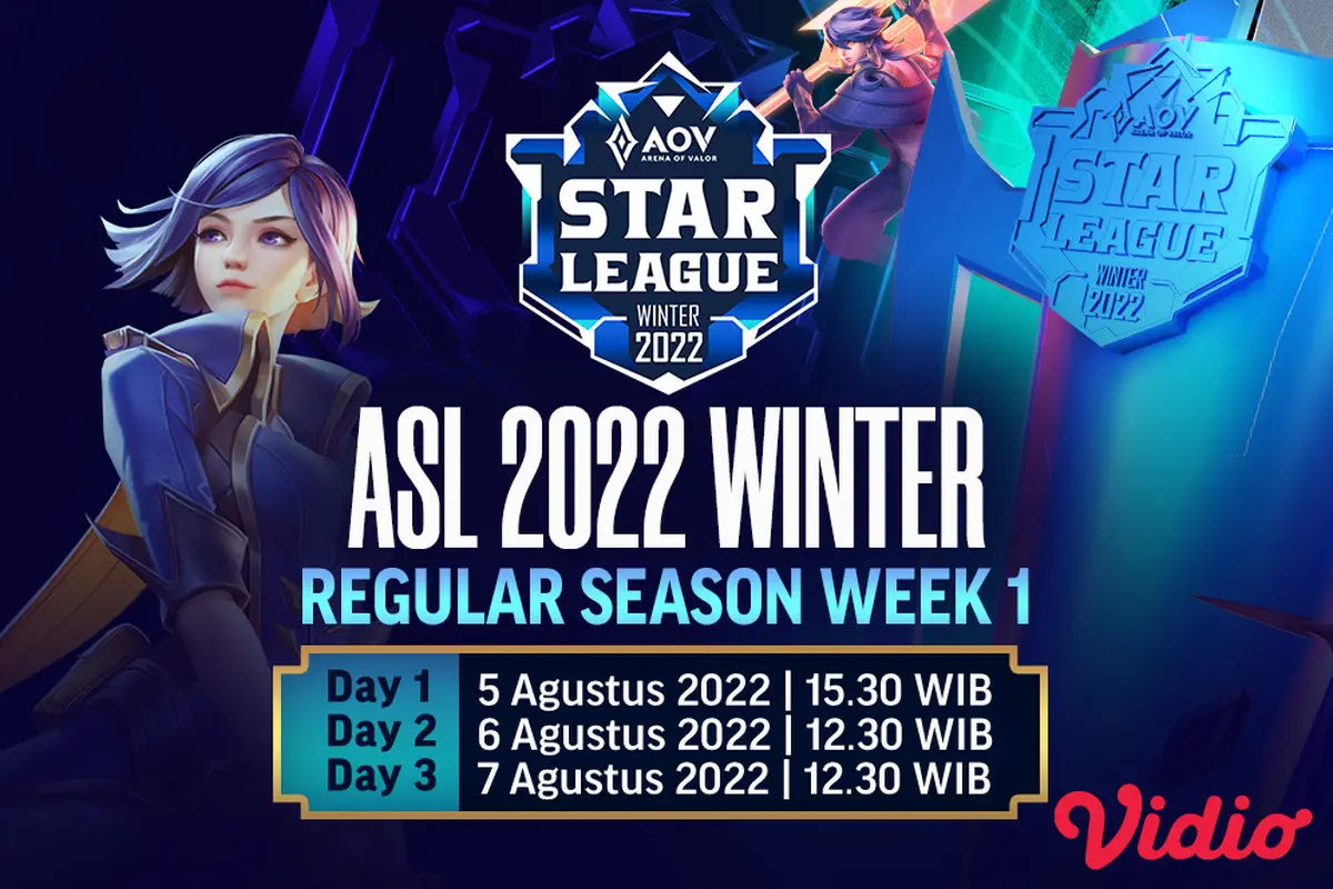 Saksikan Live Streaming AOV Star League Winter 2022 di Vidio Pekan Ini, 5-7 Agustus 2022