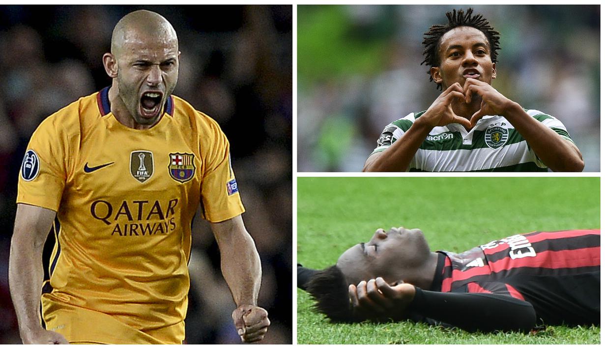 Kabar transfer terkini, Kamis (26/5/2016), diwarnai rencana Arsenal mendatangkan Javier Mascherano dan keinginan MU buru bintang Sporting Lisbon. (AFP)