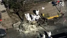 Sebuah mobil meledak di jalan di pusat kota, Allentown, Pennsylvania, AS.