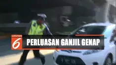 Pagi ini, di Jalan Gunung Sahari menuju Manga Dua, polisi mengehentikan beberapa kendaraan berplat nomor ganjil.