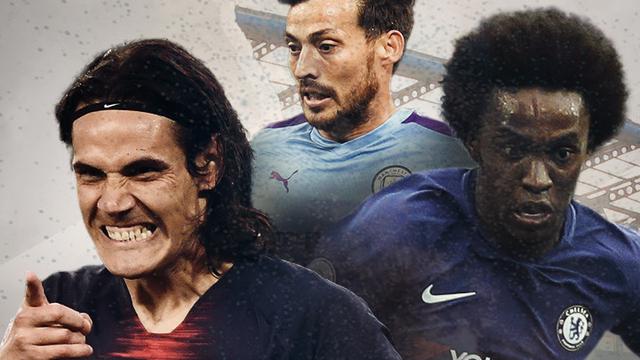 Edinson Cavani, David Silva dan Willian