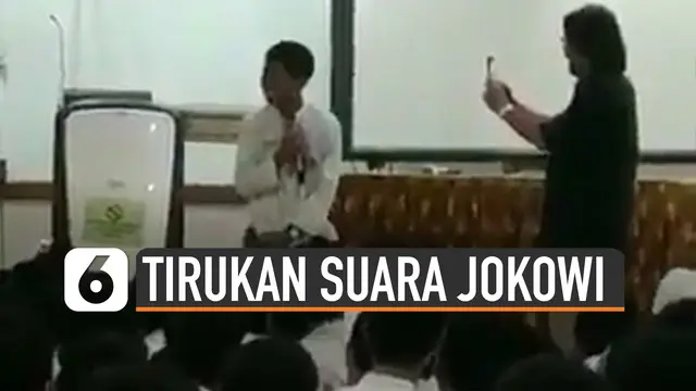 Viral video seorang pelajar SMA tirukan suara Presiden Jokowi. Ialah Febrian Firmansyah
siswa SMA 4 Jakarta Pusat.