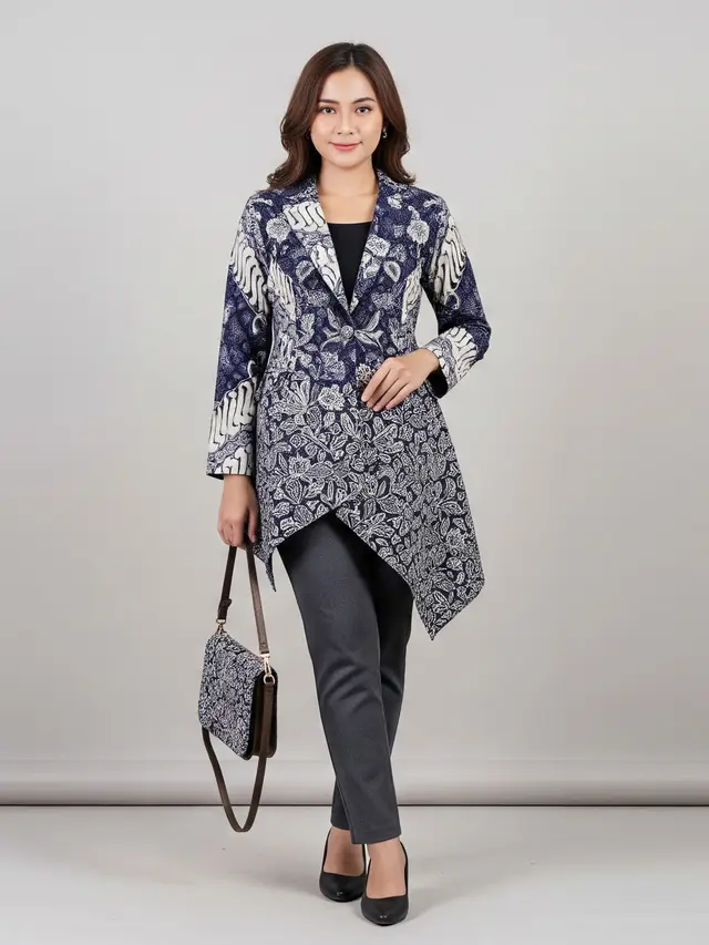 Model Atasan Batik Blazer Kekinian