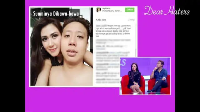 Di akun instagram Rey Utami ada netizen yang mengomentari jika suaminya enggak ganteng