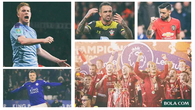 Kolase - Liverpool Juara, Jamie Vardy, Bruno Fernandez, Danny Ings, Kevin De Bruyne