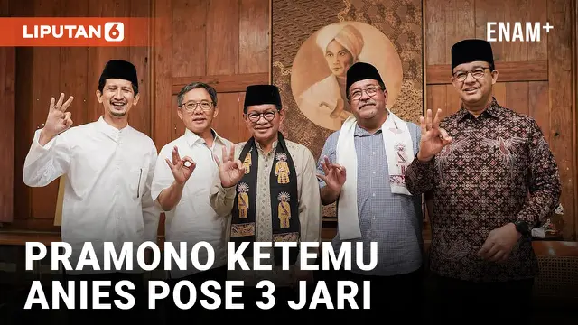 VIDEO: Pramono-Rano Sambangi Kediaman Anies Baswedan Berpose Tiga Jari
