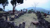 Salah satu teras yang ada di areal situs Gunung Padang di Kampung Cimanggu, Cianjur, Jawa Barat, (19/9/2014). (Liputan6.com/Helmi Fithriansyah)