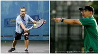 Potret Aji Santoso Pelatih Persebaya Surabaya Saat Bermain Tenis (sumber:Instagram/officialpersebaya)