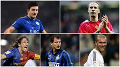 Pemain baru Manchester United, Harry Maguire, akan mewarisi nomor punggung lima milik legenda Setan Merah yaitu Rio Ferdinand. Berikut ini para pemain bernomor punggung lima terbaik sepanjang masa. (Foto Kolase AP dan AFP)