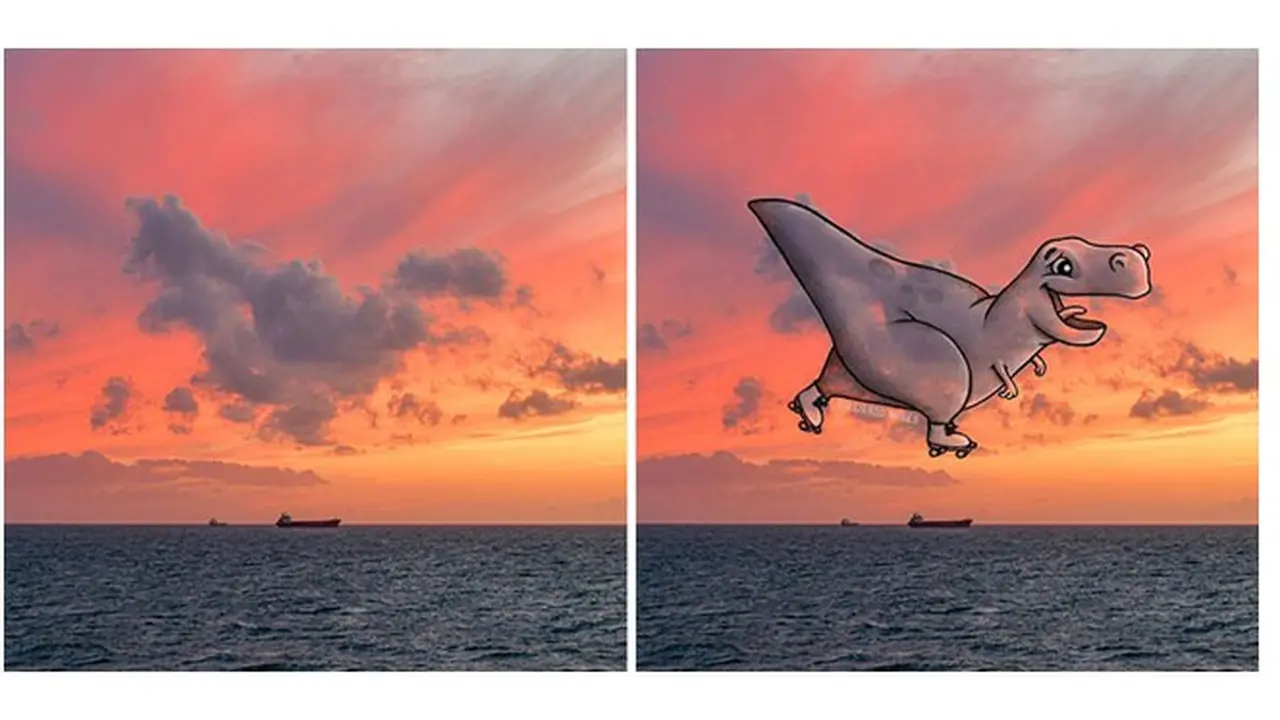Seniman Ini Buat Ilustrasi Imajinasi dari Awan, 7 Hasilnya Curi Perhatian