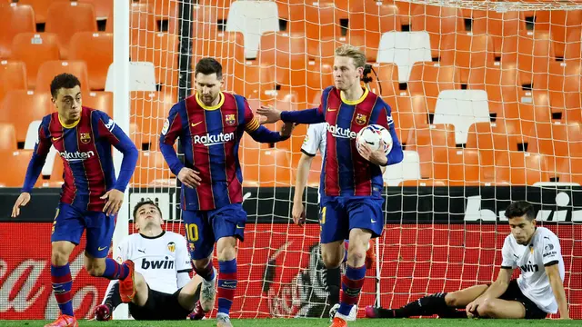 FOTO: Lionel Messi Borong 2 Gol, Barcelona Bungkam Valencia