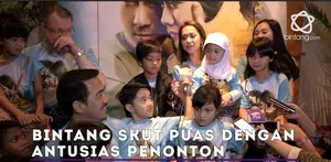 Joe Taslim, Aura Kasih dan Bunga Citra Lestari tampil dalam acara nobar SKUT di Blok M Square, Jumat (30/6)