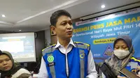 Direktur Utama PT Jasamarga Surabaya Mojokerto (JSM) sekaligus General Manager Representative Office 3 Surabaya-Gempol, Dominicus Hari Pratama. (Dian Kurniawan/Liputan6.com)