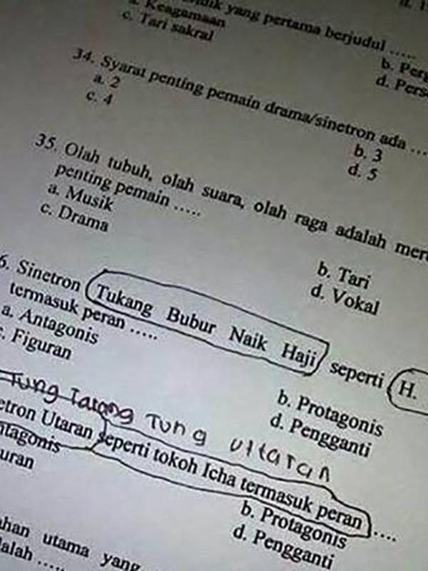 soal ujian nyeleneh (foto: brilio)