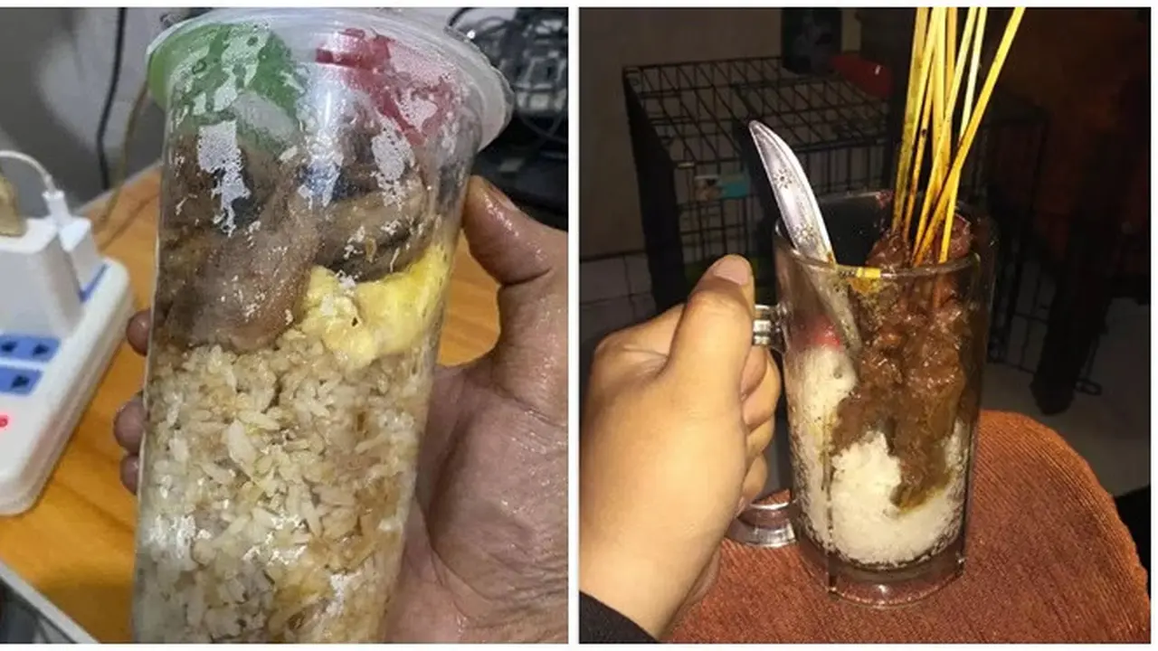 6 Potret Orang Makan Nasi Pakai Gelas Ini Bikin Tepuk Jidat, Porsinya Jadi Sedikit